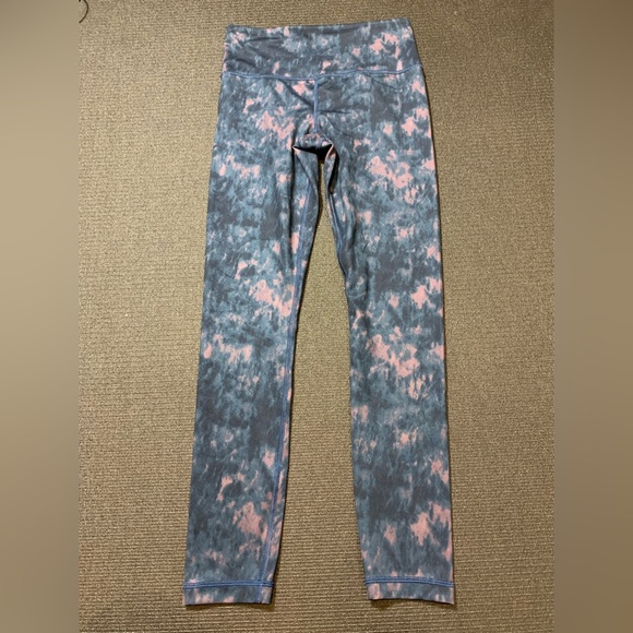Athleta Women’s Elation Printed 7/8 Tight‎ 657538 Pink Blue Dye Leggings Small T - Picture 1 of 4